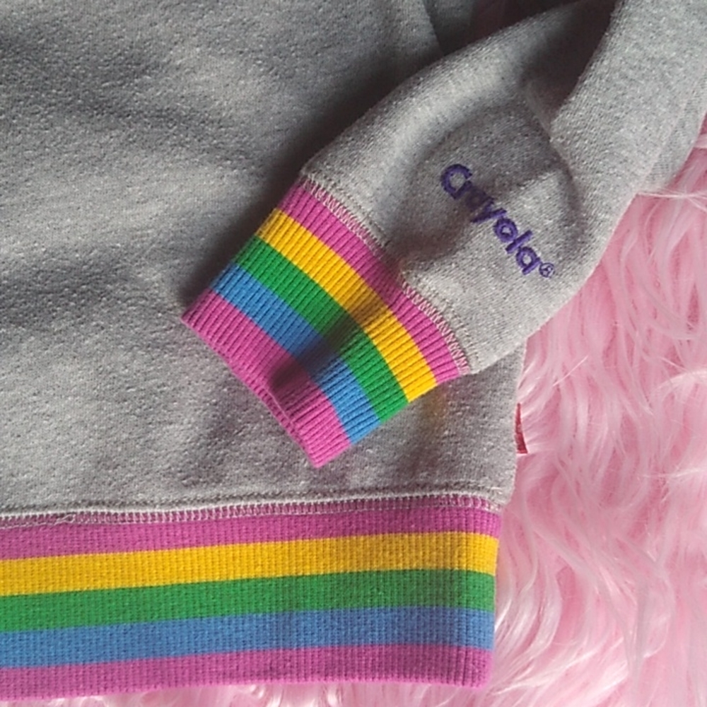 Levi's Sweatshirt. Gray with Crayola Rainbow Colored Accents Sx 4 (xs) - Picture 2 of 5